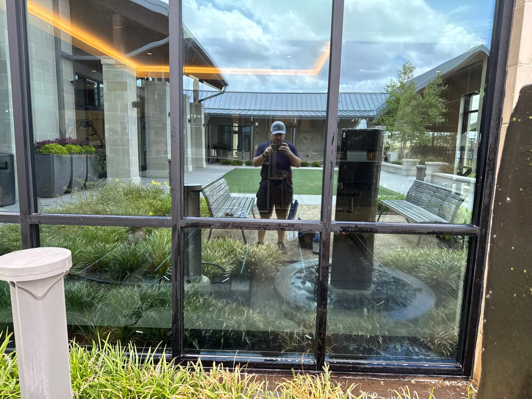 The same six windows after calcium stain restoration