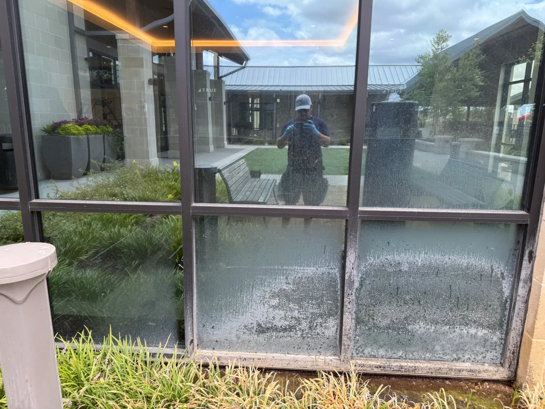 Six windows with severe calcium staining before restoration