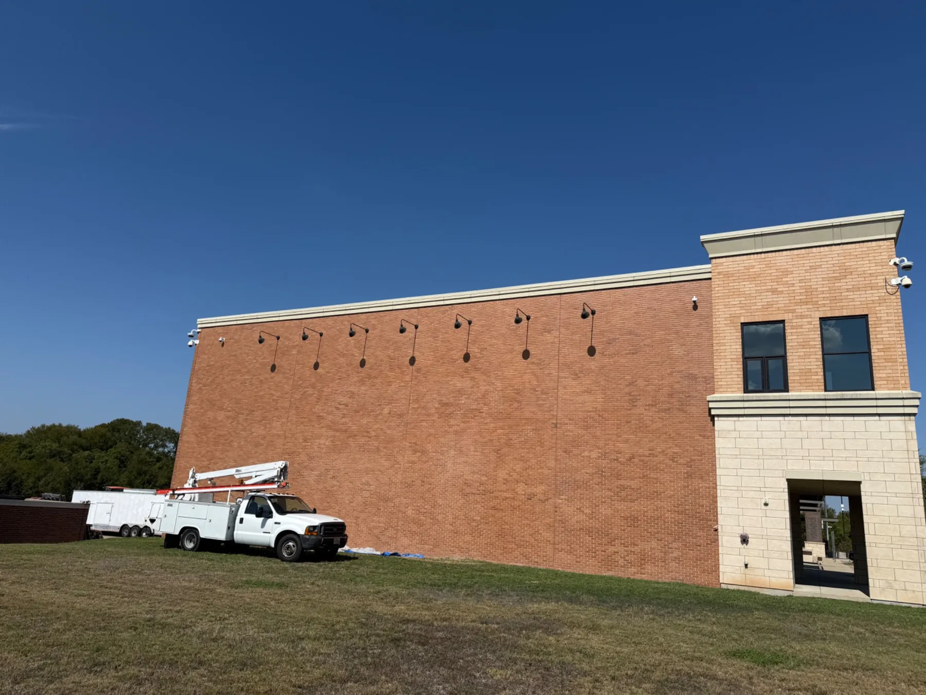 Brick wall after painted logo removal