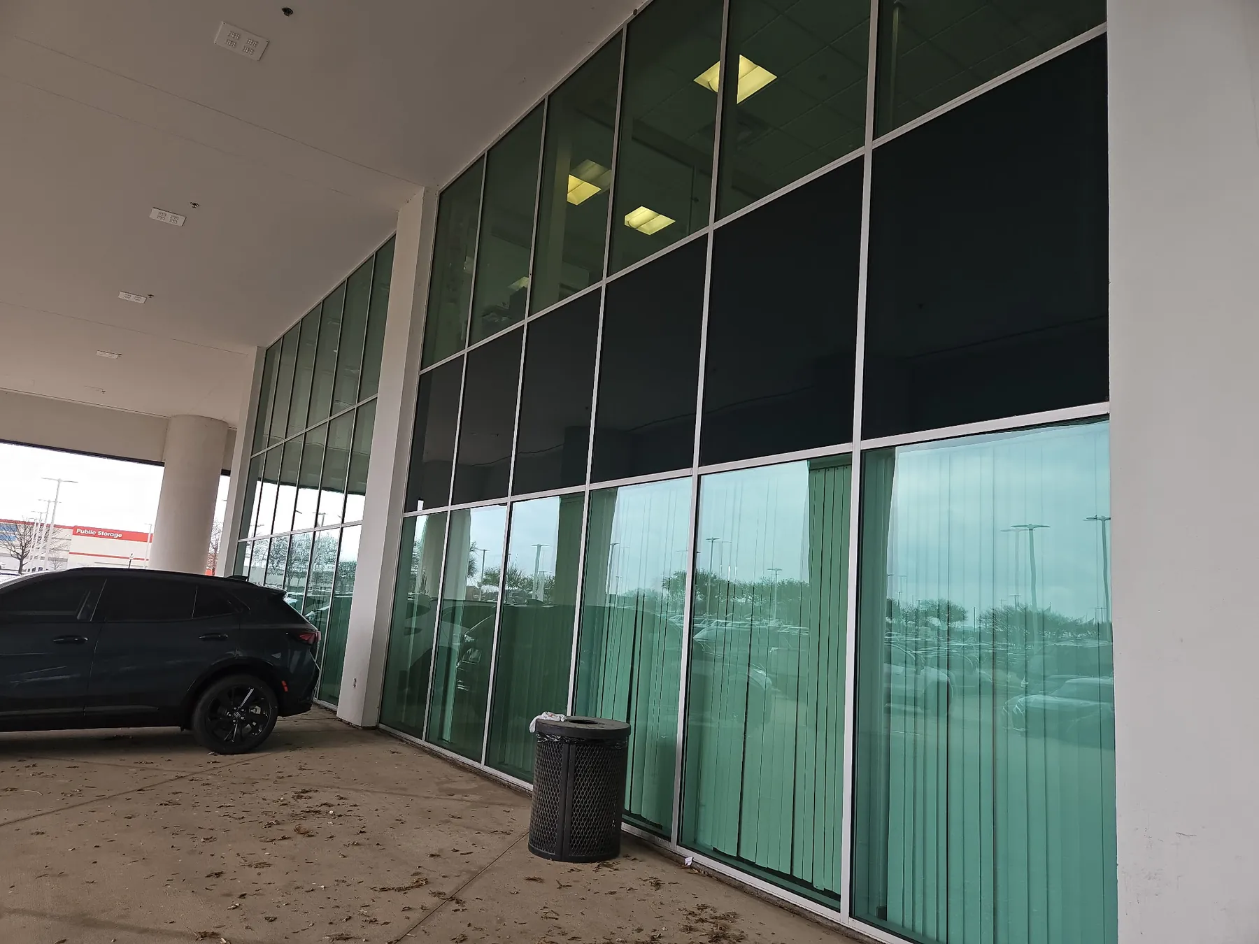 Clean large blue glass facade